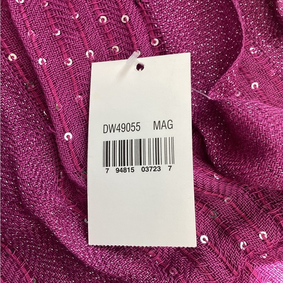 NWT Cejon Magenta silver thread & sequins womens infinity scarf | lightweight - Picture 5 of 10